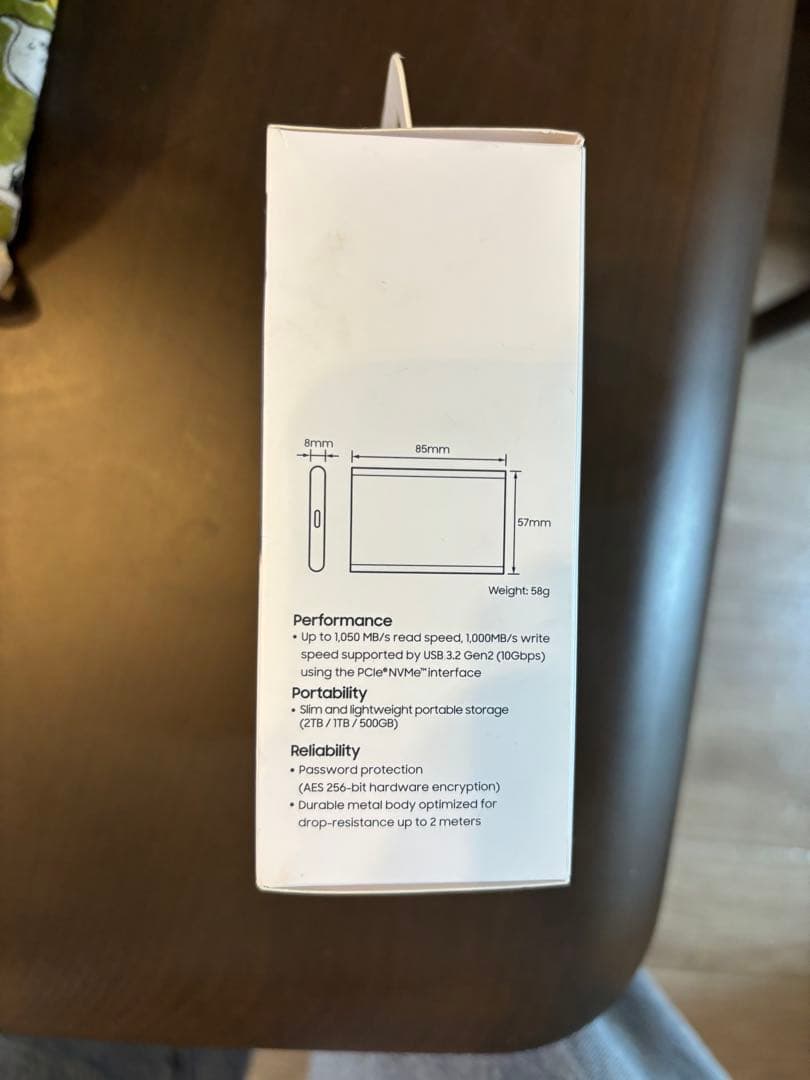 外付けハードディスク・ドライブ Samsung Portable SSD T7 1TB