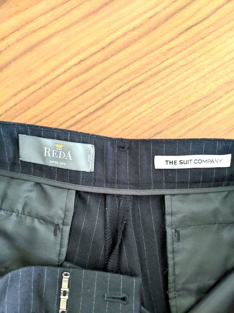 【美品】スーツカンパニー　イタリア　REDA ネイビー ストライプ スーツ XL