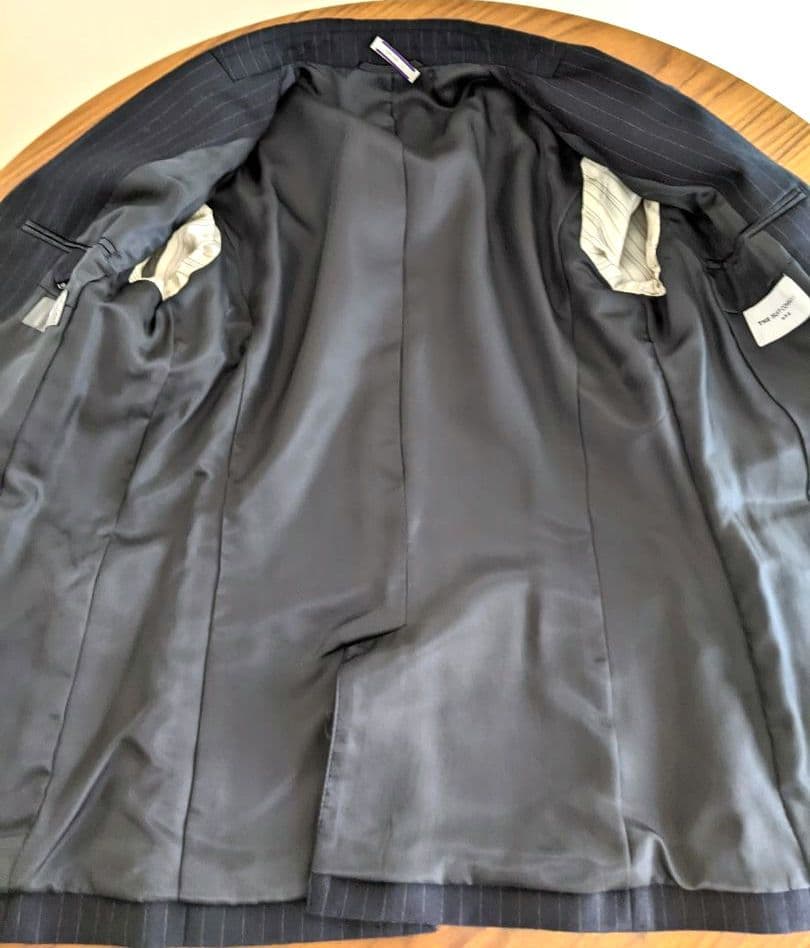 【美品】スーツカンパニー　イタリア　REDA ネイビー ストライプ スーツ XL