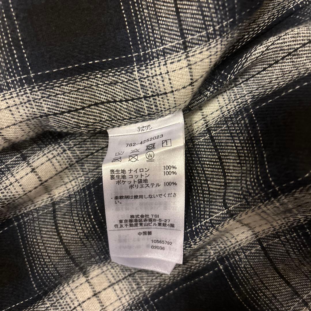 Schott ブラック ナイロン　コーチジャケット　Lサイズ　　ショット