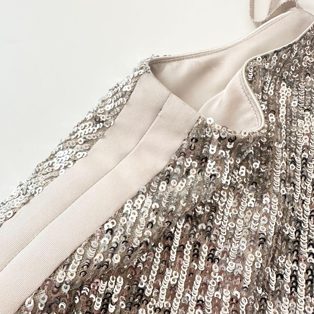 美品 イウエンマトフ スパンコール キャミソール トップス シルバー