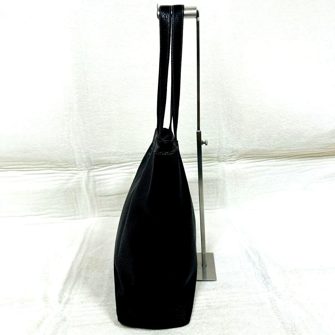 パパス トートバッグ ビジネスバッグ オールレザー シボ革 肩掛け A4可 濃紺