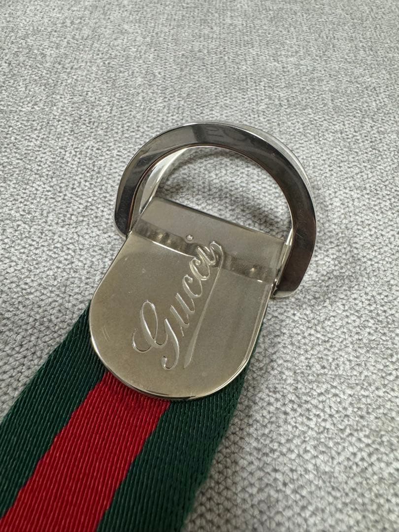 Gucci 緑赤ストライプ ベルト　美品
