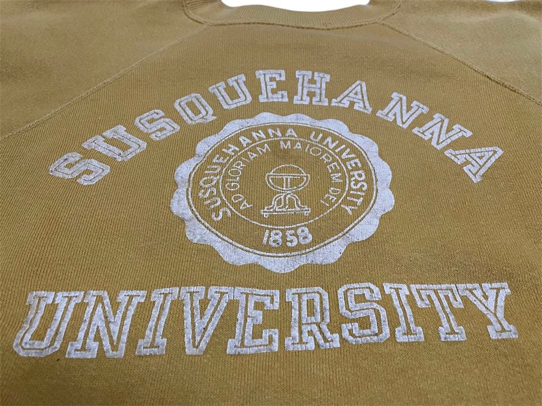 50s ビッグサイズ ビンテージ スウェット 脇ガゼット フロッキープリント