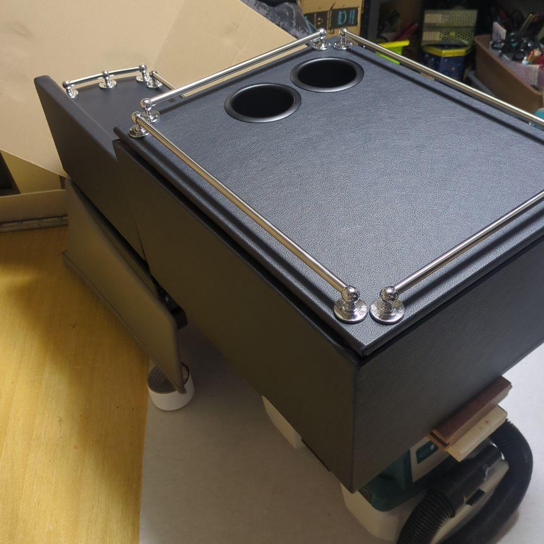 【ヤマ】コンソールBOX棚2点セット【ブラックレザー】