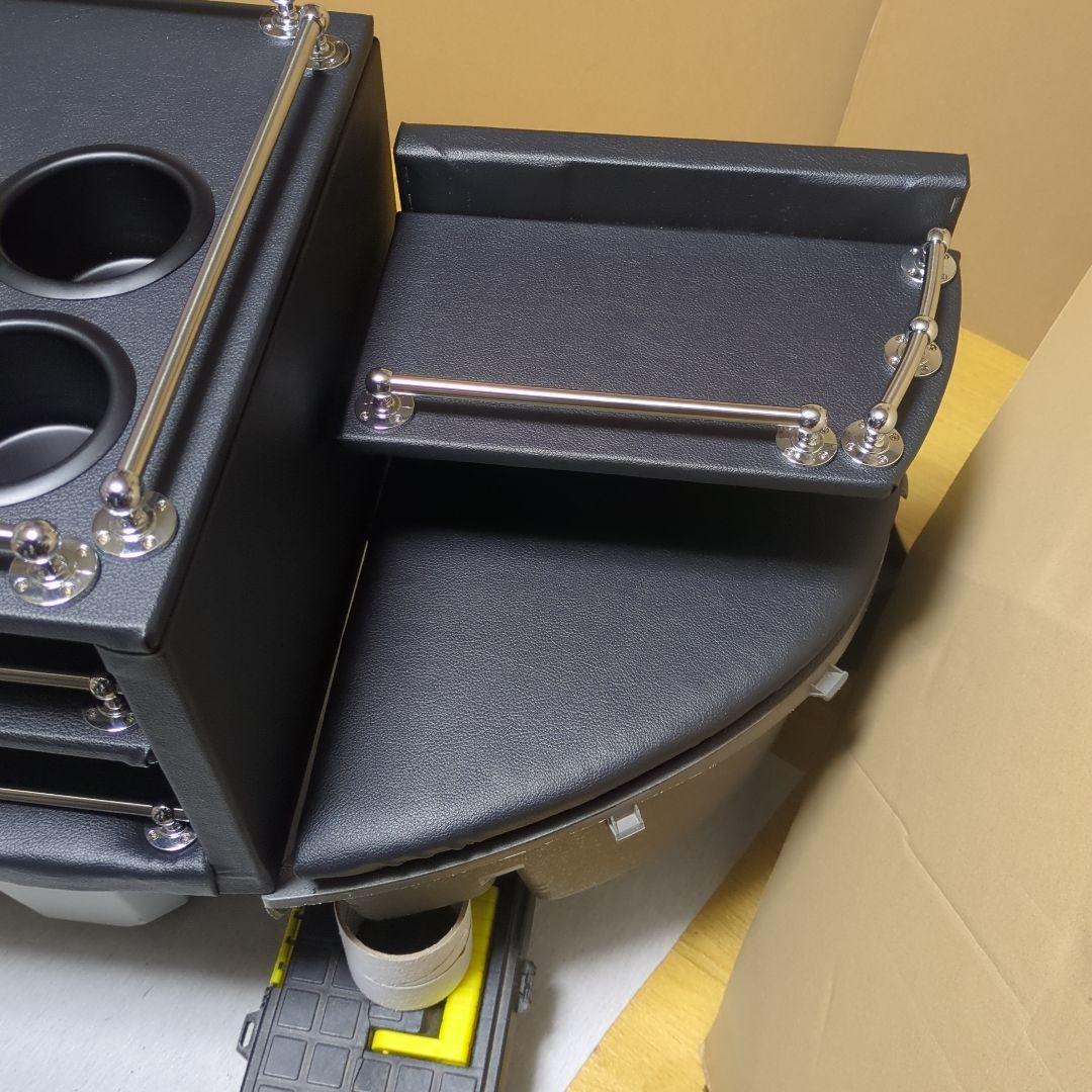 【ヤマ】コンソールBOX棚2点セット【ブラックレザー】