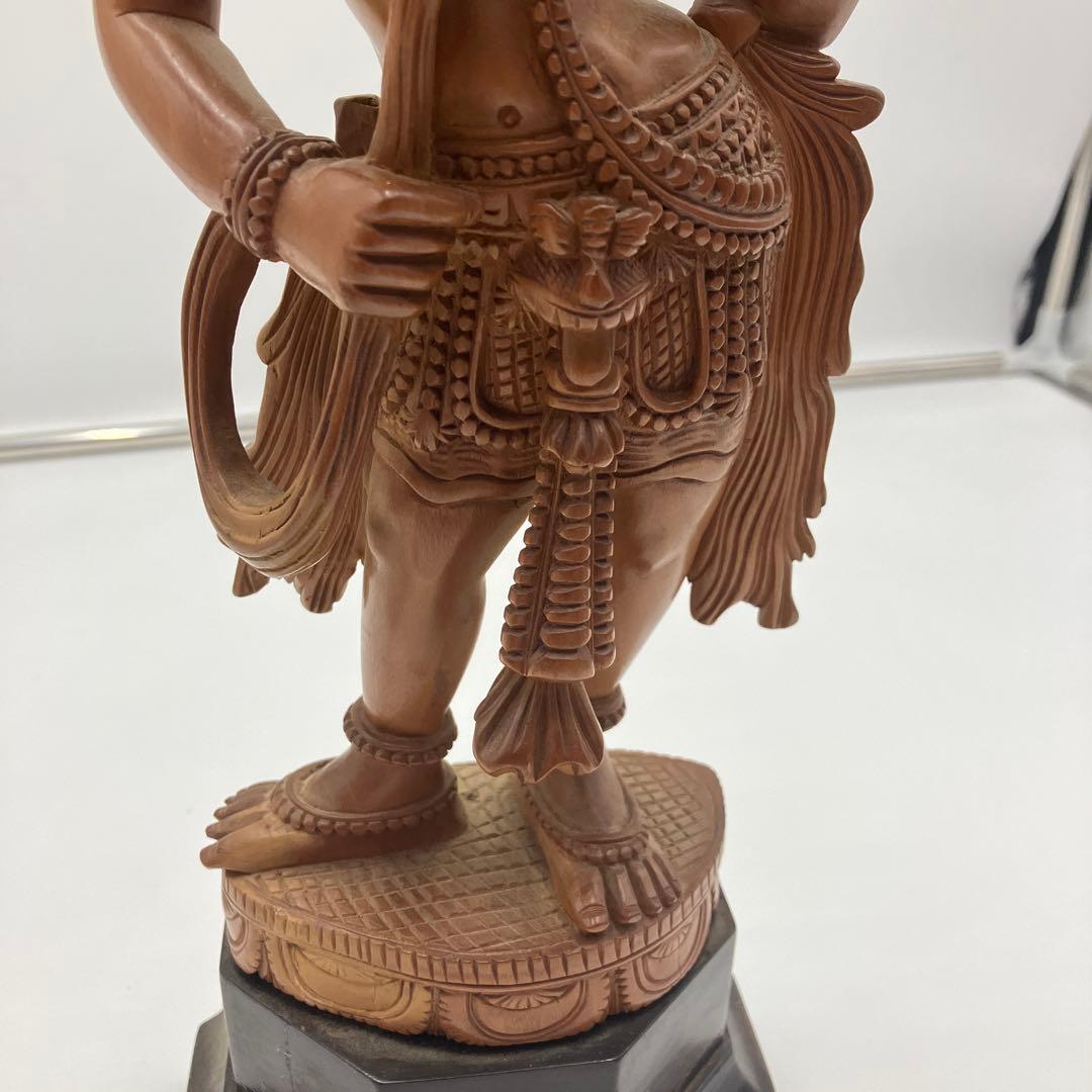 インド　白檀　木彫り　弁財天　仏教美術　仏像 骨董 木像　木製　仏教　密教