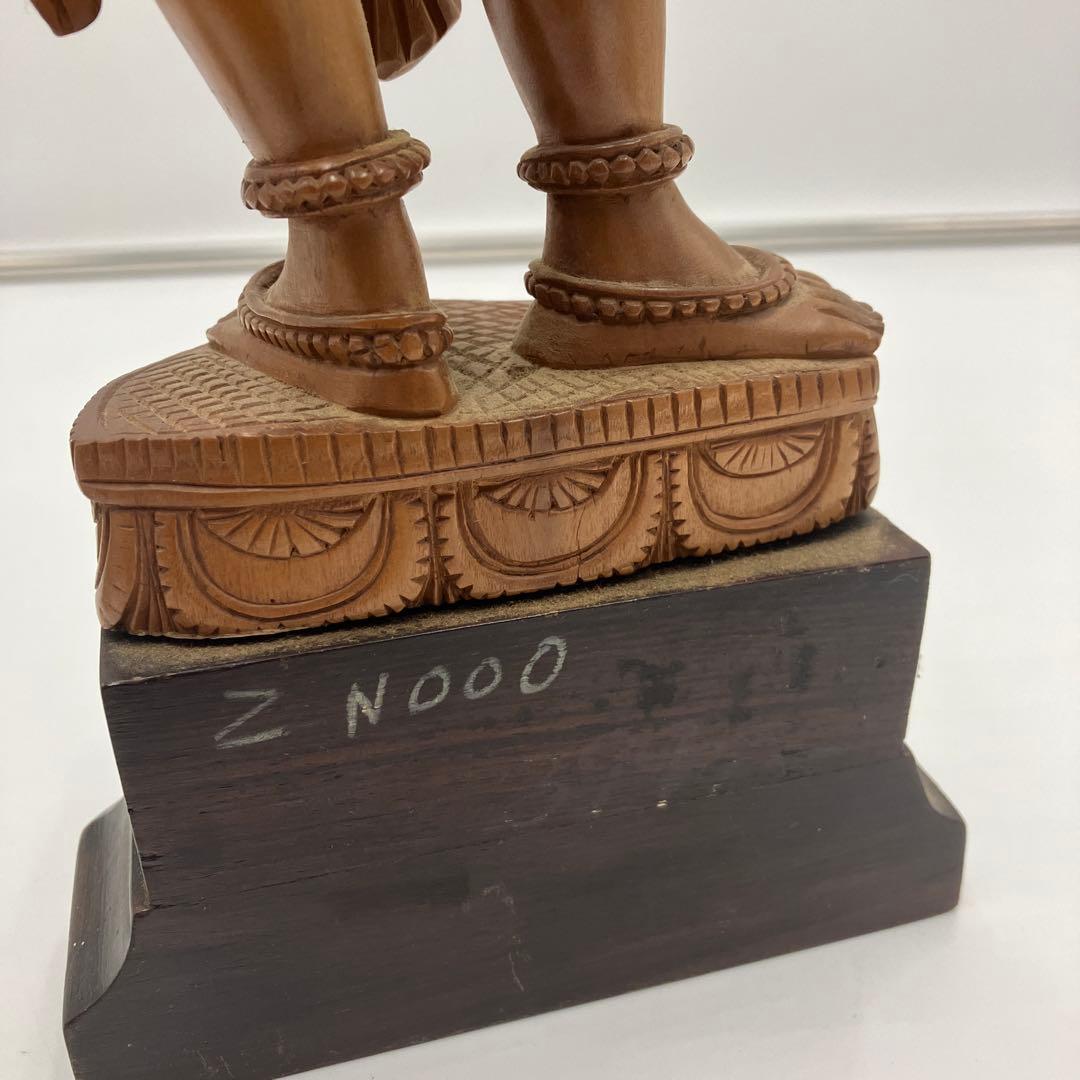 インド　白檀　木彫り　弁財天　仏教美術　仏像 骨董 木像　木製　仏教　密教