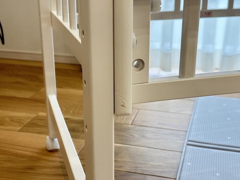 【値下げ！】YAMATOYA Ｗオープンハイタイプ ミニベビーベッド ホワイト