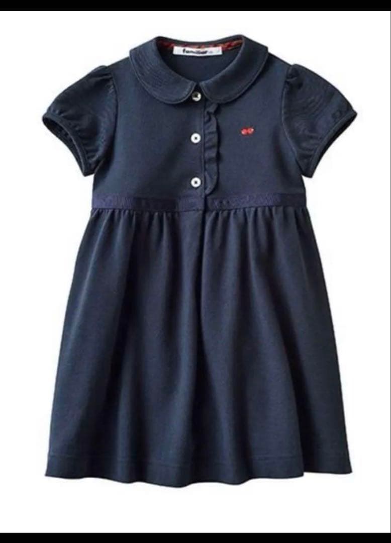 familiar ネイビー半袖ワンピース90