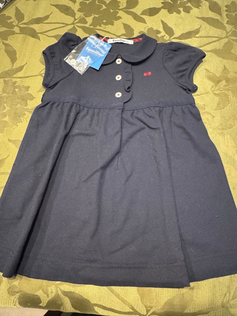 familiar ネイビー半袖ワンピース90