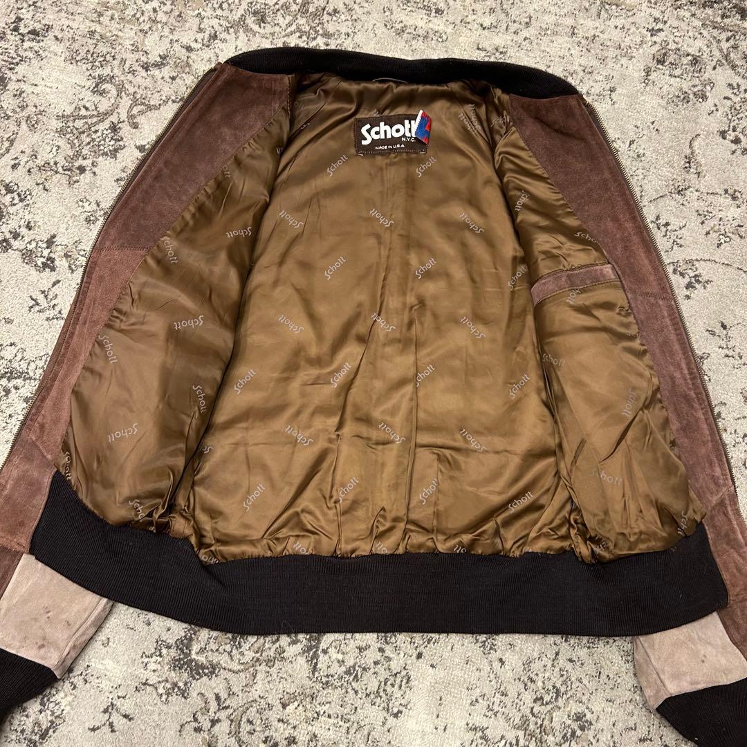 SCHOTT 70s IDEAL ロゴ刺繍 スエード 40 米国製　スタジャン