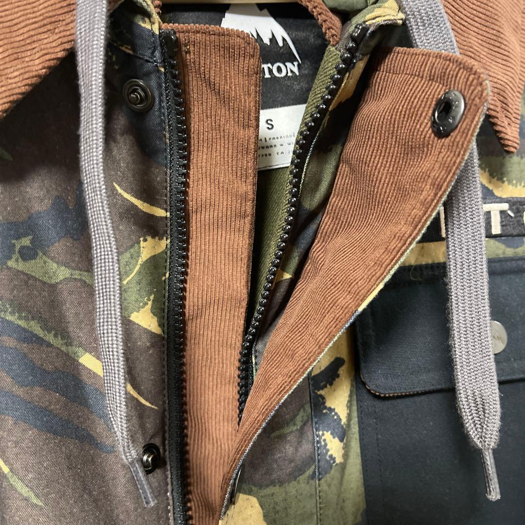 BURTON バートン スノボーウェア 迷彩 フード取外可能 S
