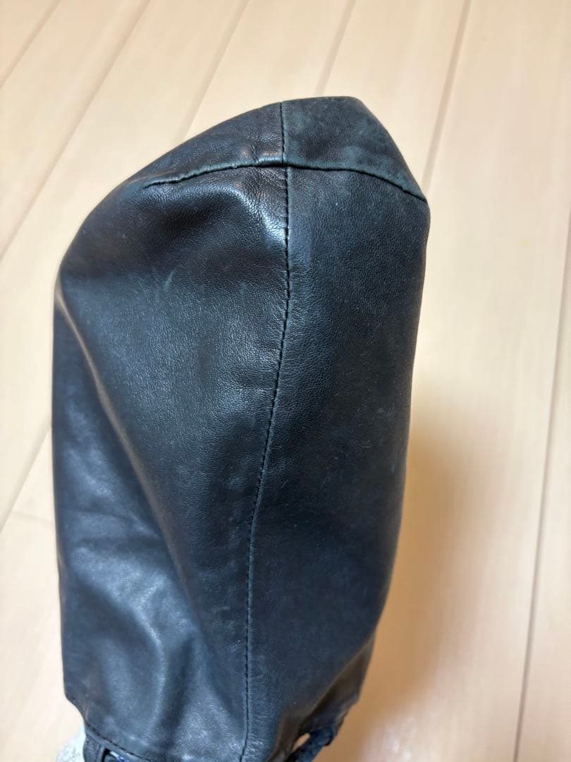 クロスパッチドローストリングサックレザー巾着ハンドバッグ