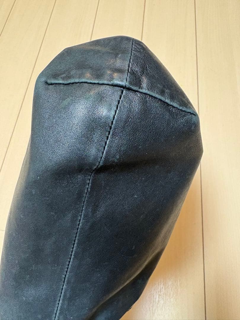 クロスパッチドローストリングサックレザー巾着ハンドバッグ