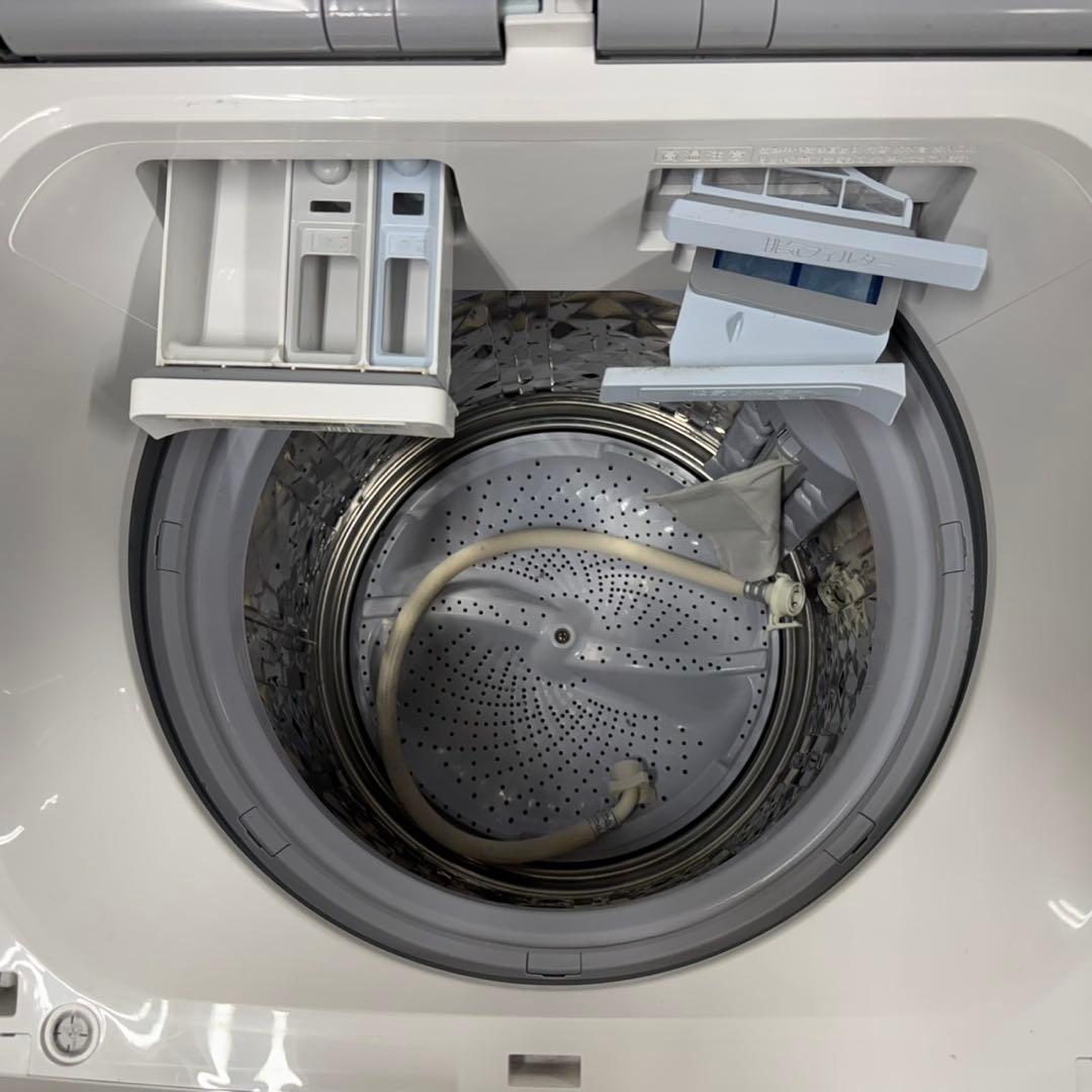 62○送料設置無料　19年製　シャープ洗濯機　8㌔　熱乾燥4.5KG