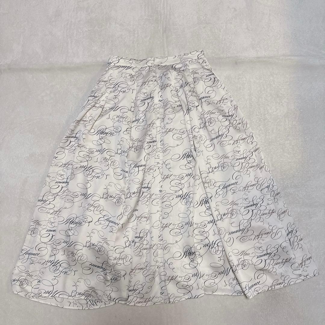 ANAYI アナイ リーフカリグラフィープリントマチフレアスカート