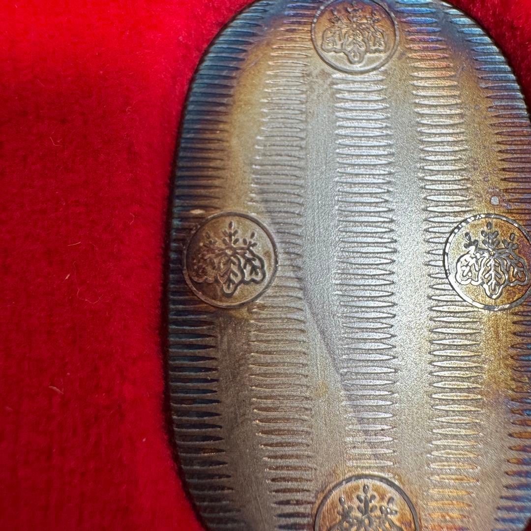 c*2様 純銀小判 波模様  木箱付き 純銀製小判