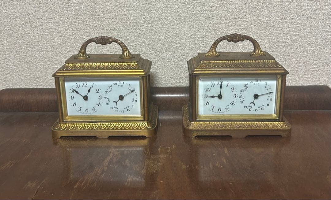 カレンダー時計【アンティーク】２つセット