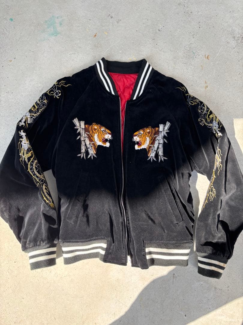 し*た様 Hoshihime スカジャン 沢尻エリカ着用　黒 虎刺繍 日本横須賀