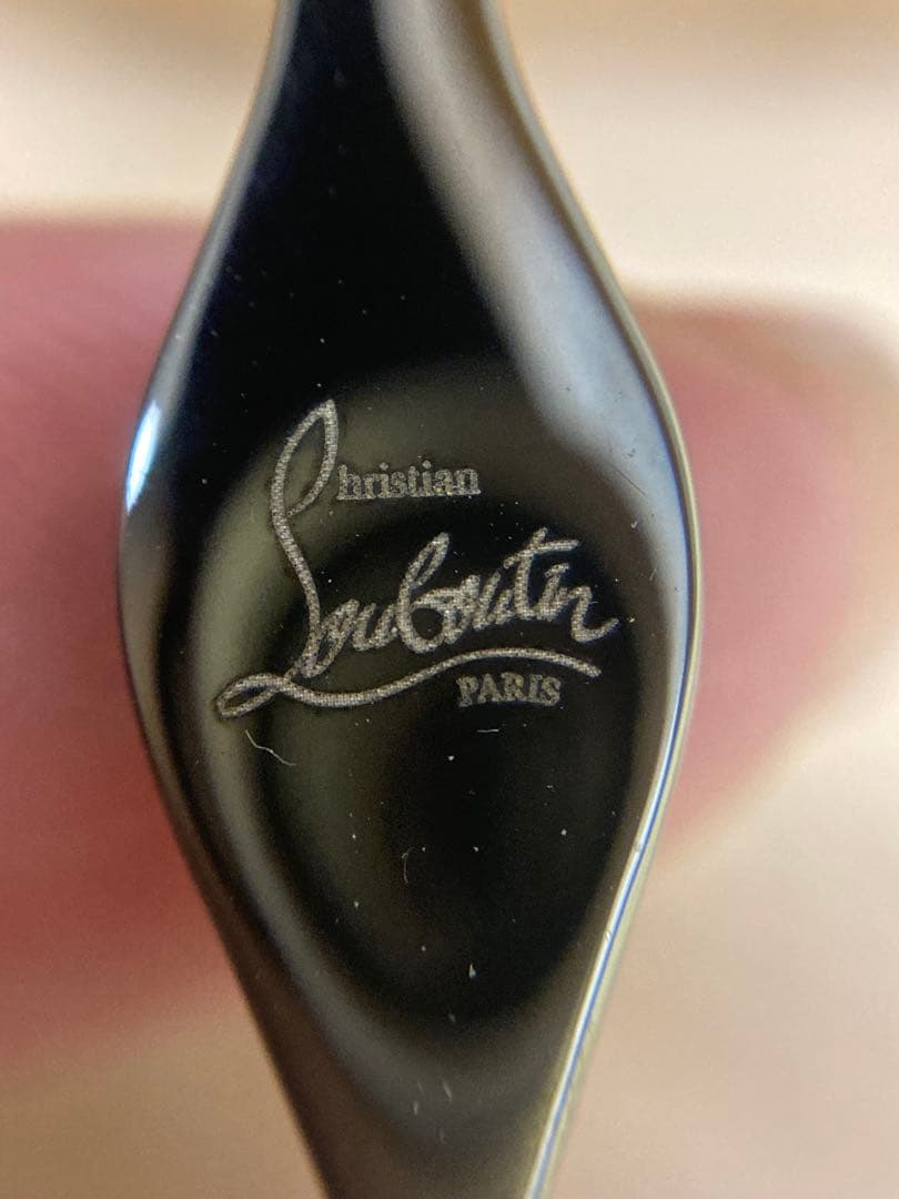 Christian Louboutin ケース 黒 レザー スタッズ