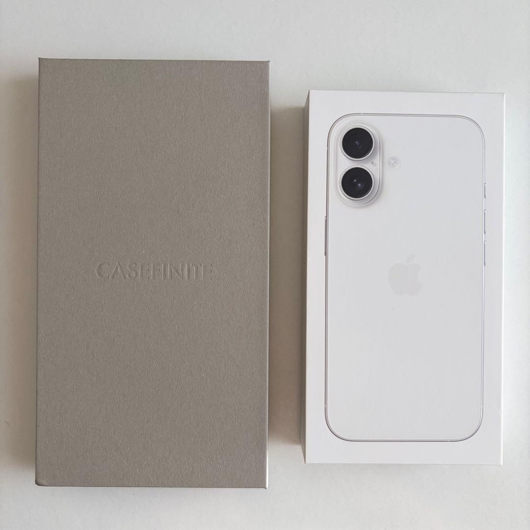 【傷なし美品】iPhone16 ホワイト 128GB SIMフリー ケース付き