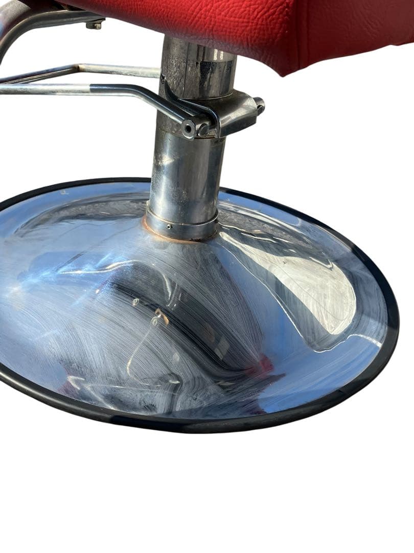 美容室用 セット椅子 スタイリングチェア 油圧昇降式 店舗什器 赤色 レッド