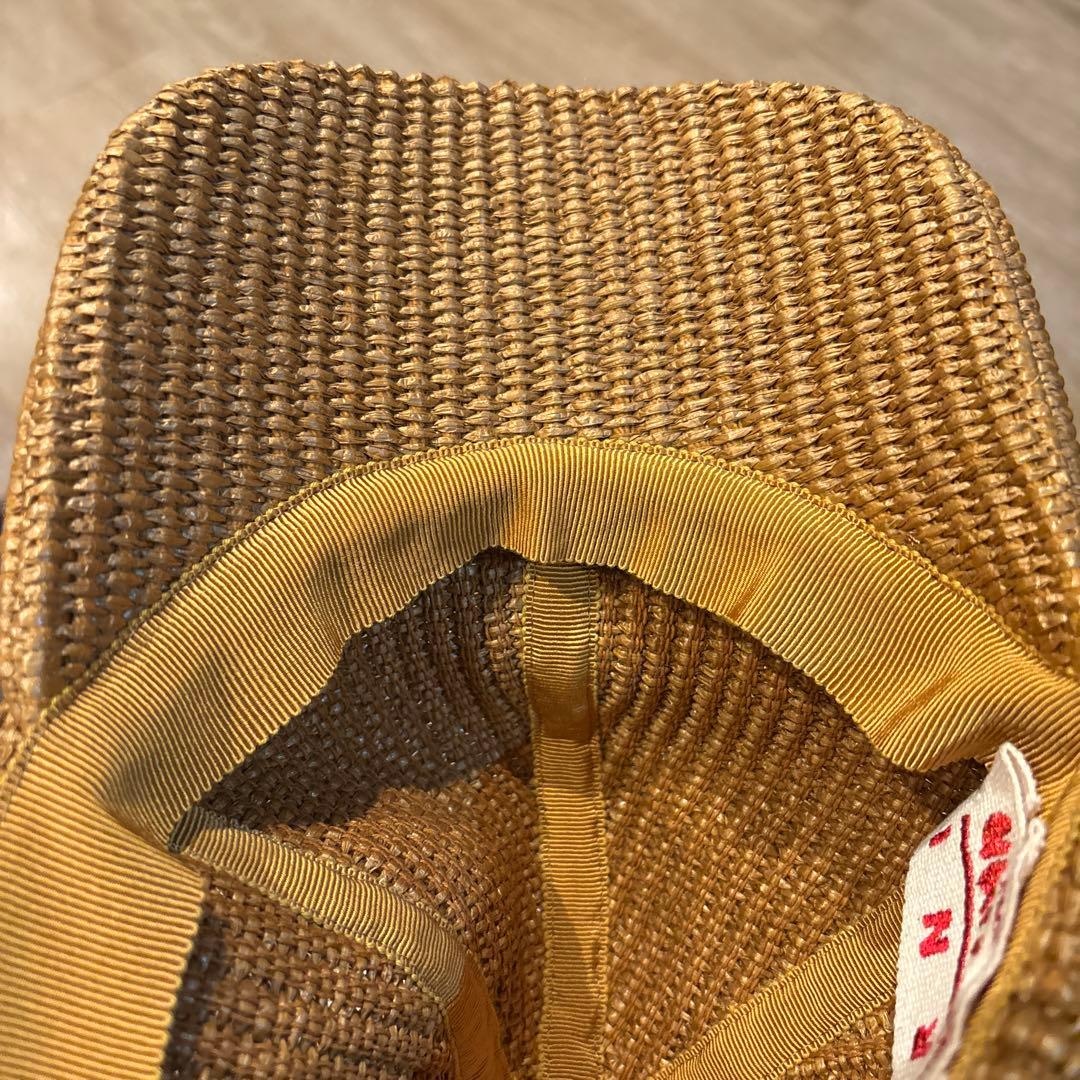 MARNI キャップ　ラフィア　ロゴ　ブランド　夏　帽子