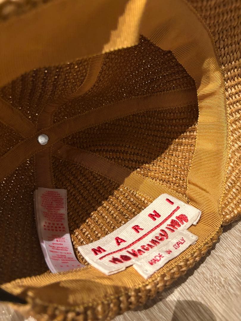 MARNI キャップ　ラフィア　ロゴ　ブランド　夏　帽子