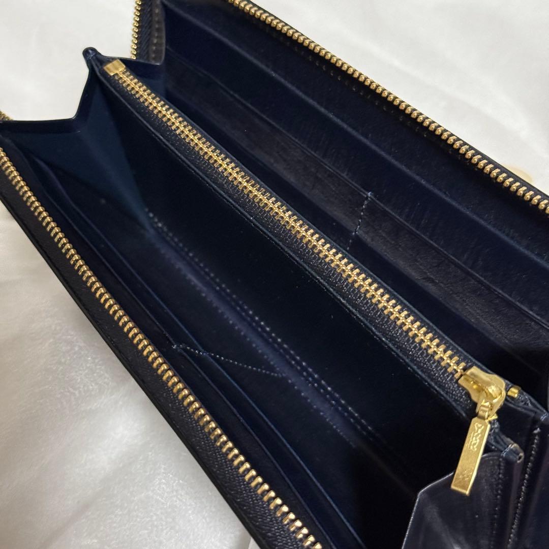 極美品⭐️ココマイスター　ブライドル　長財布　　ラウンドジップ　ダークネイビー