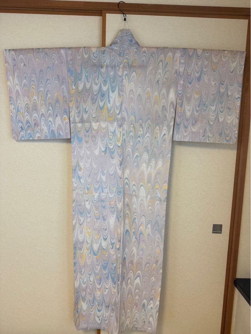 【新品未着用】墨流し浴衣　広衿仕立て