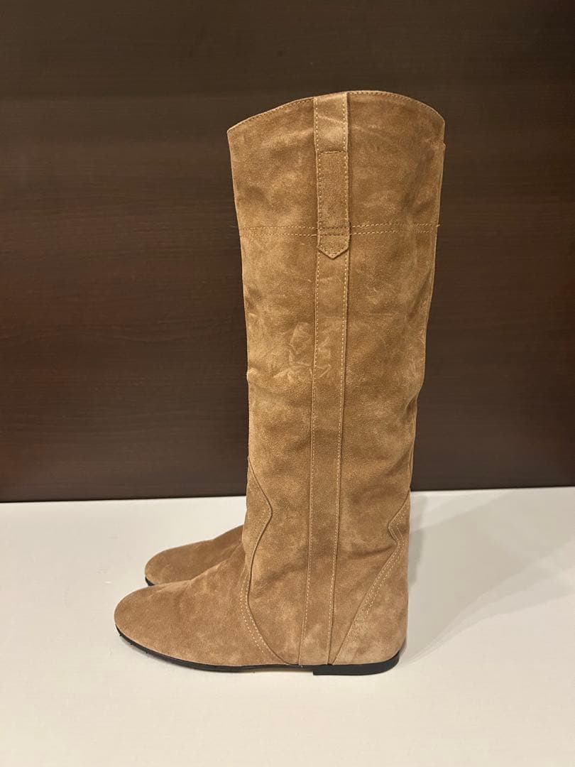 新品 ファビオルスコーニ 38 FABIO RUSCONI キャメルロングブーツ