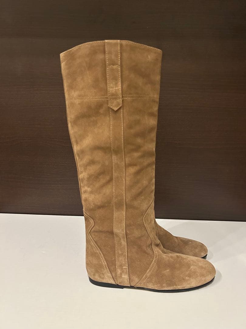 新品 ファビオルスコーニ 38 FABIO RUSCONI キャメルロングブーツ