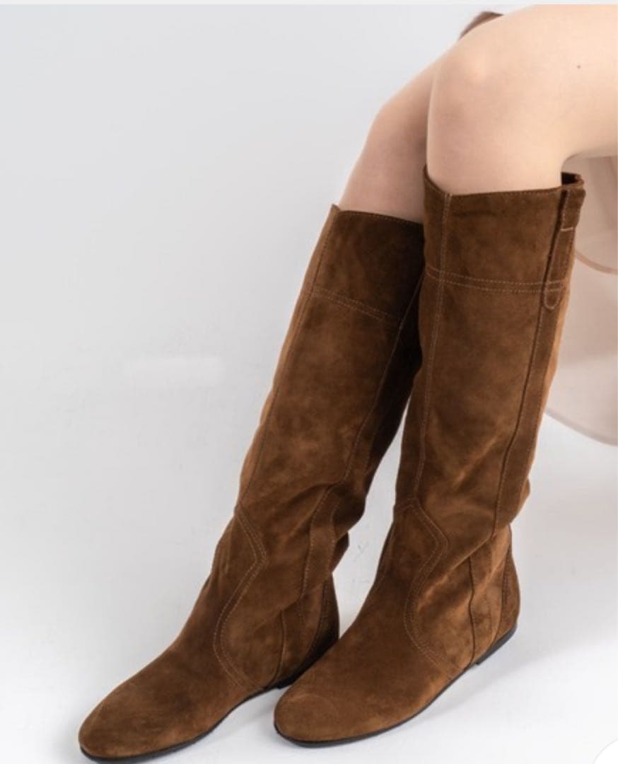 新品 ファビオルスコーニ 38 FABIO RUSCONI キャメルロングブーツ