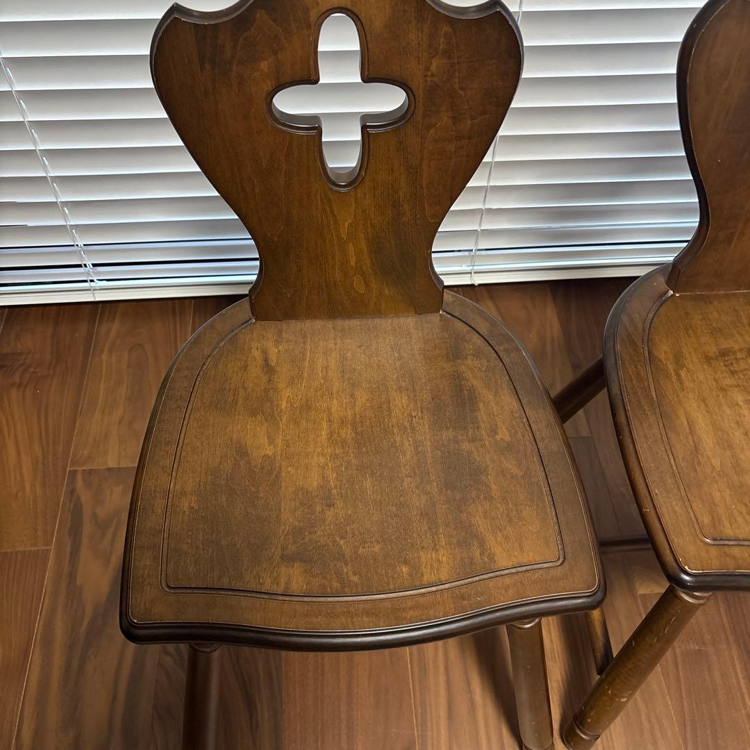 四国工芸　森のサーカス　アンティーク チェア 2脚セット 椅子 イス