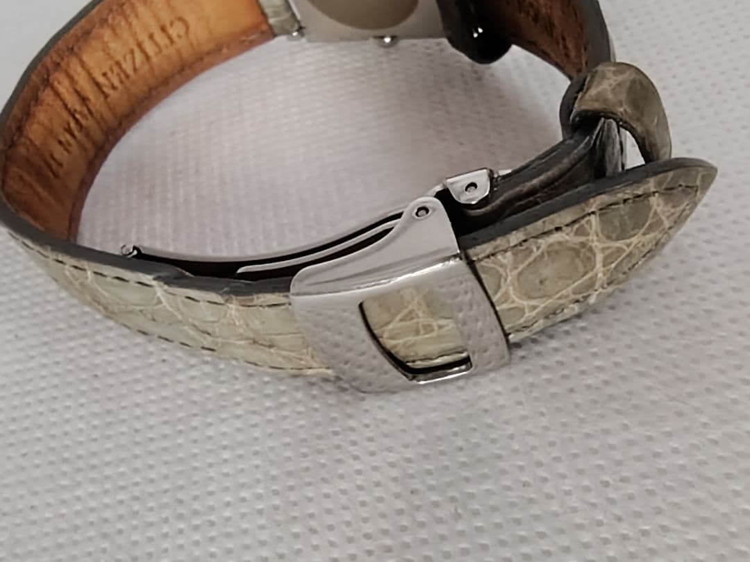 【美品、希少】シチズン　クロスシー　クロコダイルベルト　5431-T006795