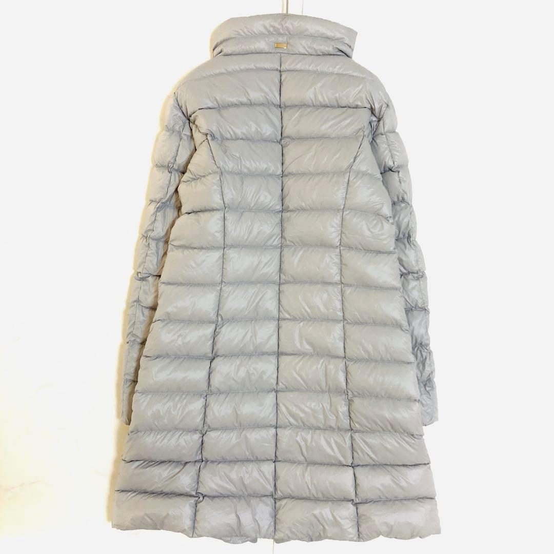 ヘルノ　ダウンコート　 Aライン　ゴールドロゴプレート　ロング丈　軽量　38