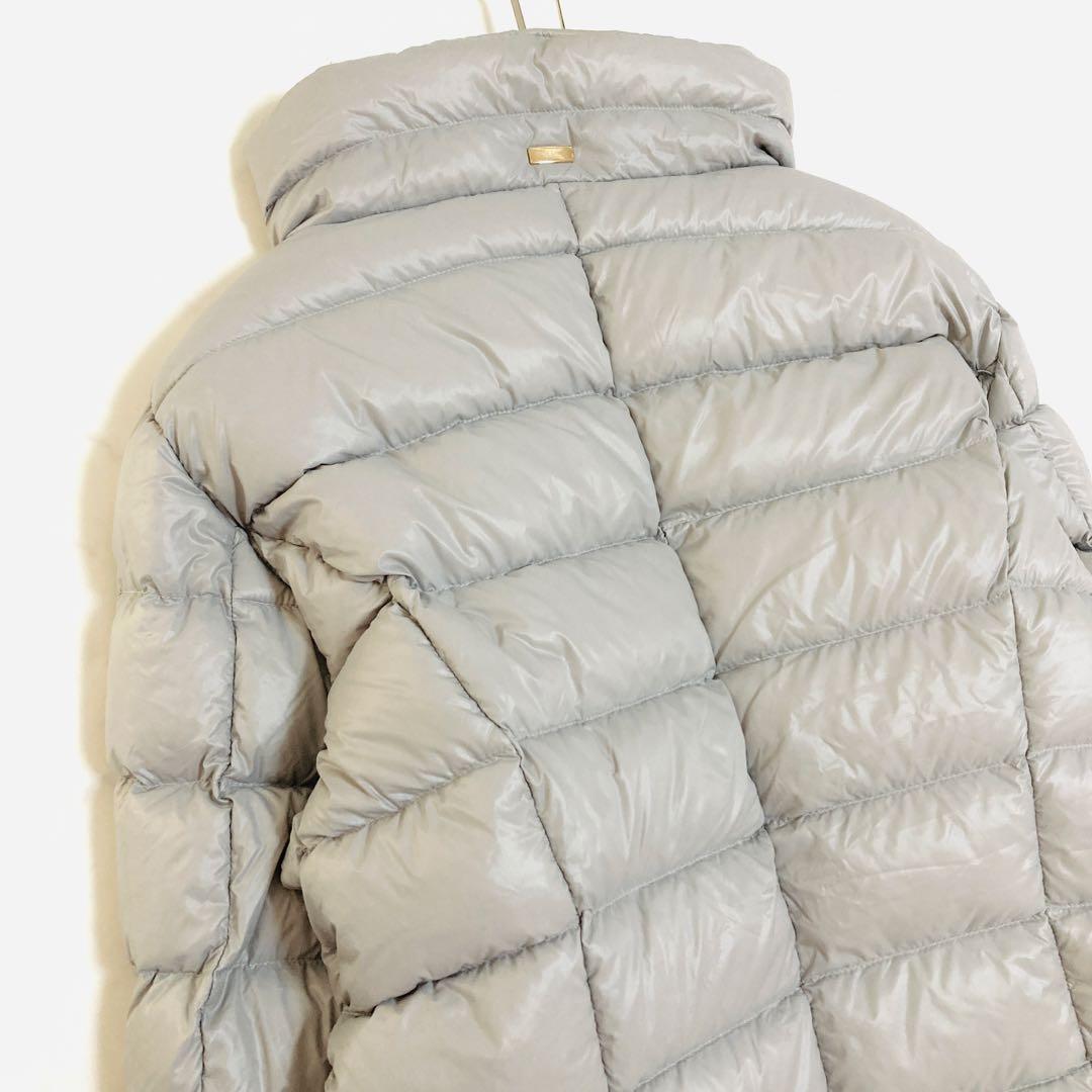 ヘルノ　ダウンコート　 Aライン　ゴールドロゴプレート　ロング丈　軽量　38