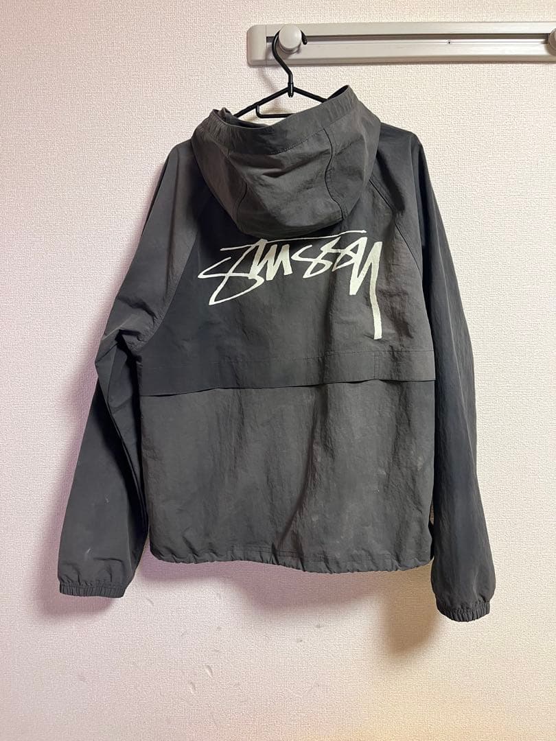 Stussy フード付きナイロンジャケット グレー