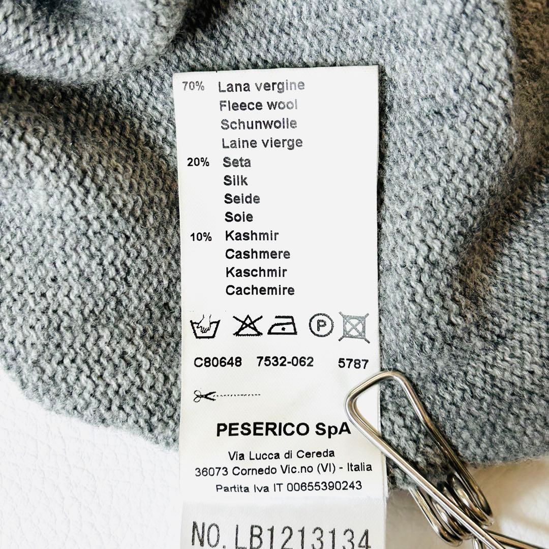 3153y美品 ペセリコ カシミヤシルクモックネックニット モニーレ付き グレー
