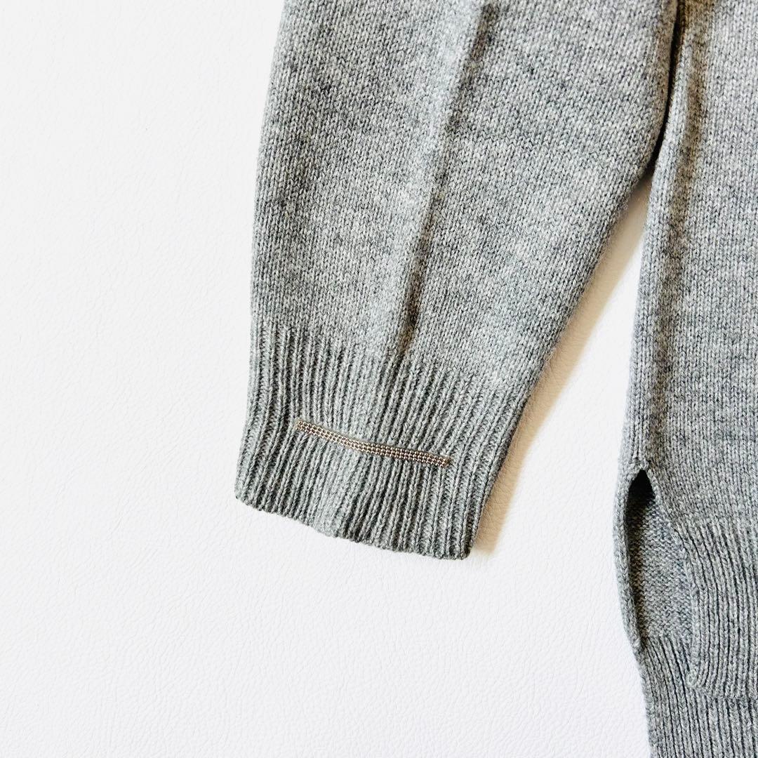 3153y美品 ペセリコ カシミヤシルクモックネックニット モニーレ付き グレー