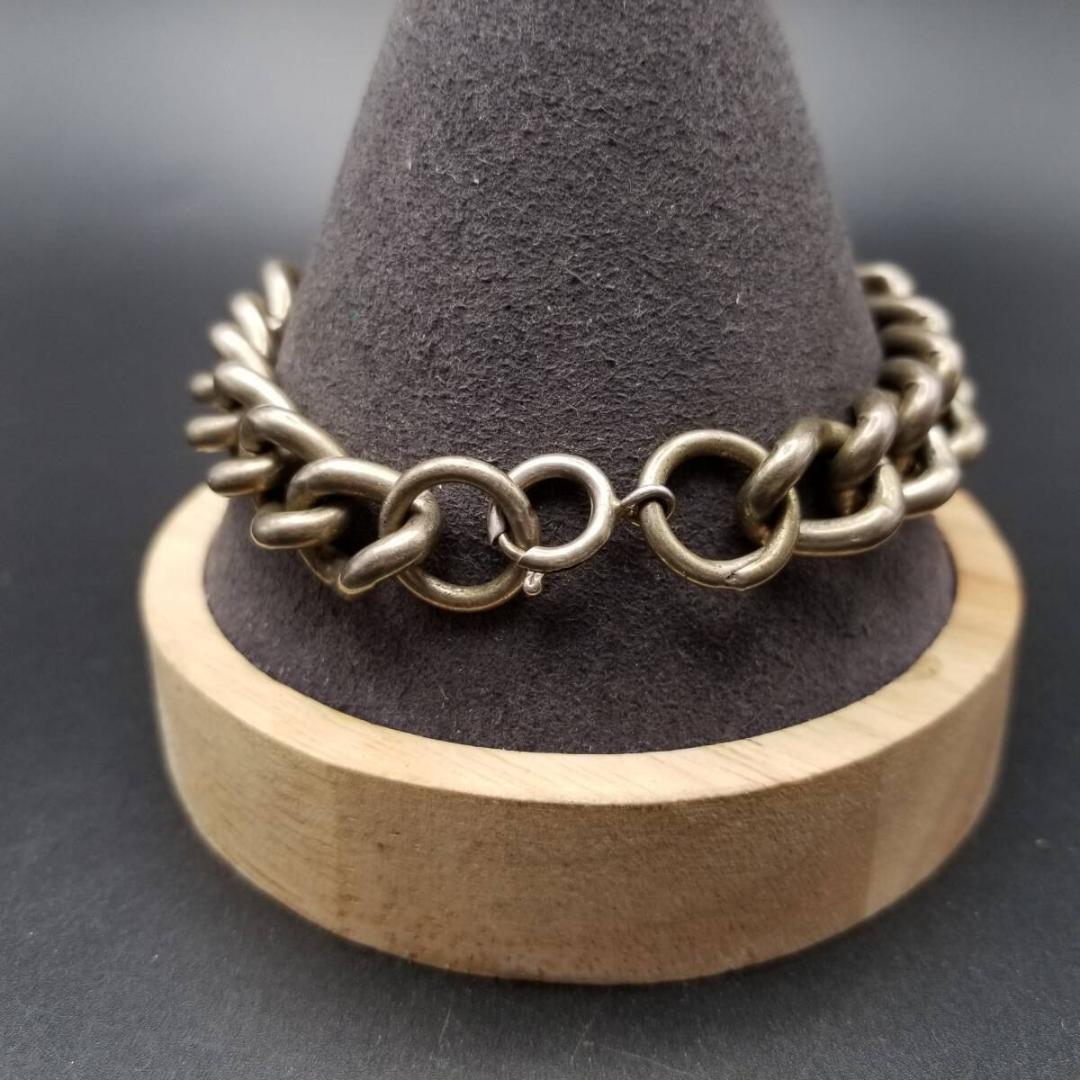 1977年 英国 ヴィンテージ IDタグ 長方形プレート 925 シルバーブレス