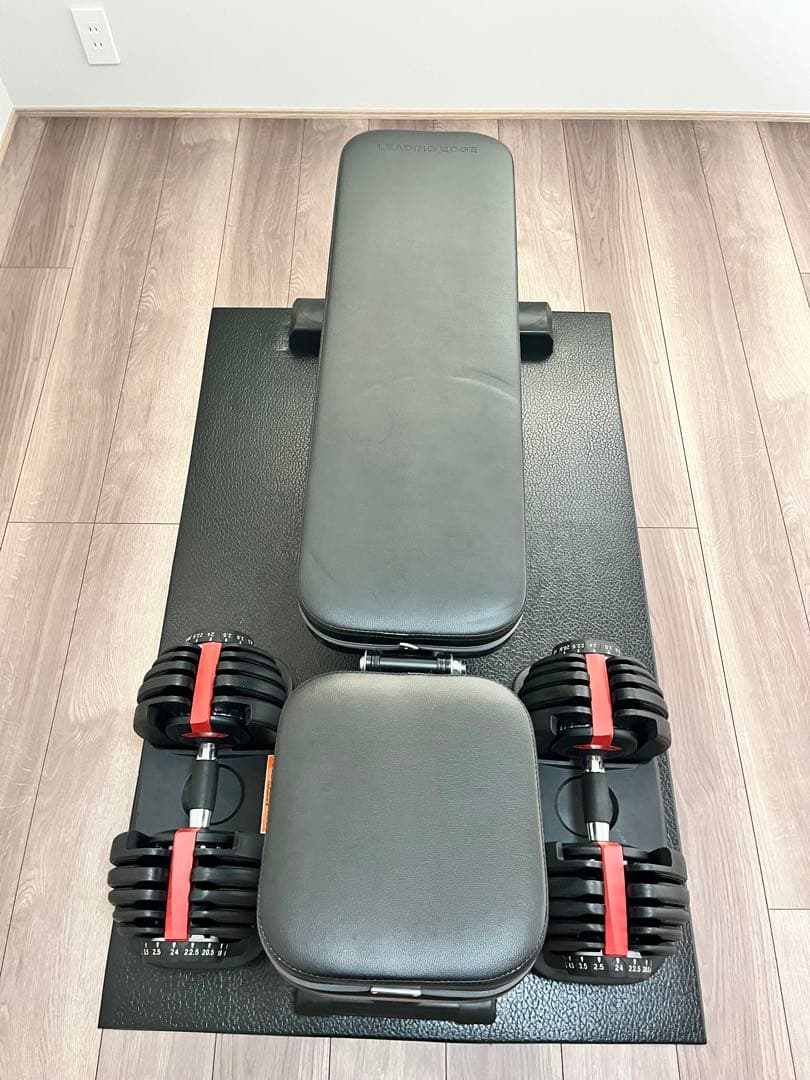 りんご【現地渡し限定】調整可能トレーニングベンチ ダンベルセット