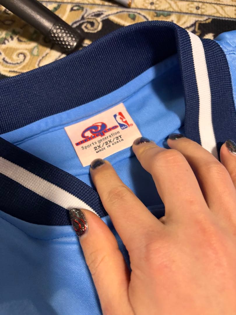 バウワウ着用　NBAレイカーズセットアップ水色　FUBU rocawear