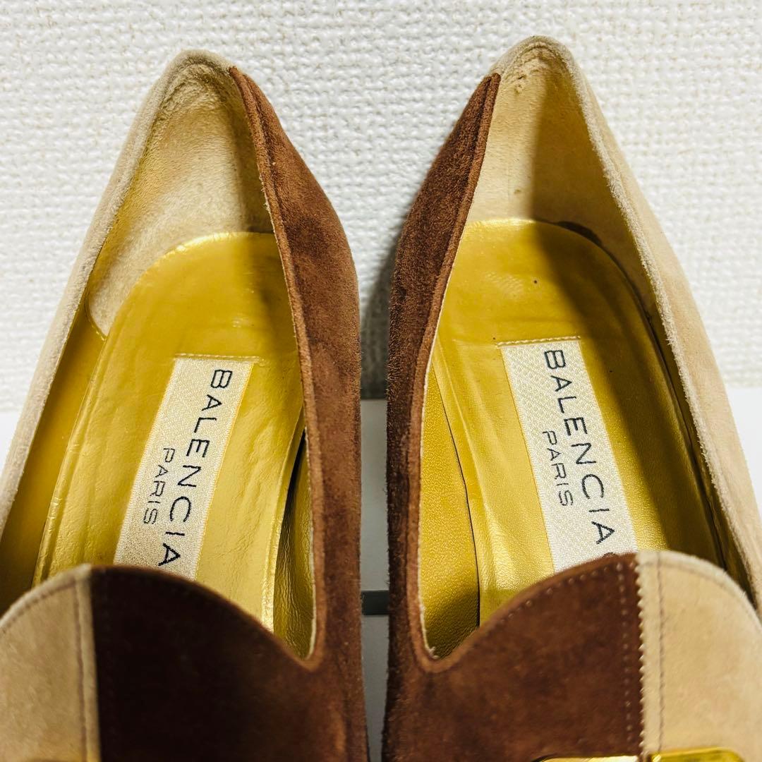 希少 ヴィンテージ バレンシアガ スエード ハイヒール パンプス BBロゴ