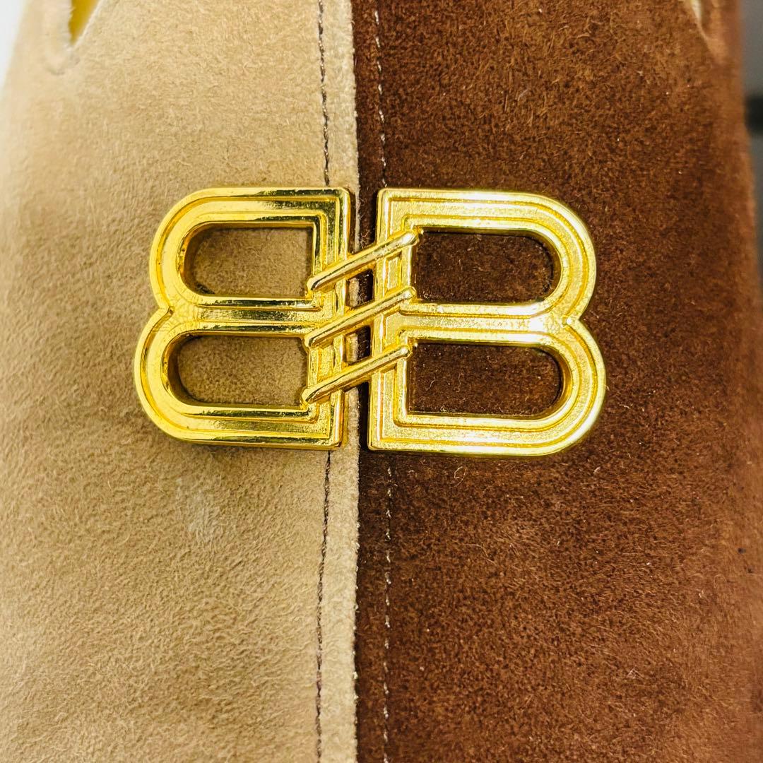 希少 ヴィンテージ バレンシアガ スエード ハイヒール パンプス BBロゴ