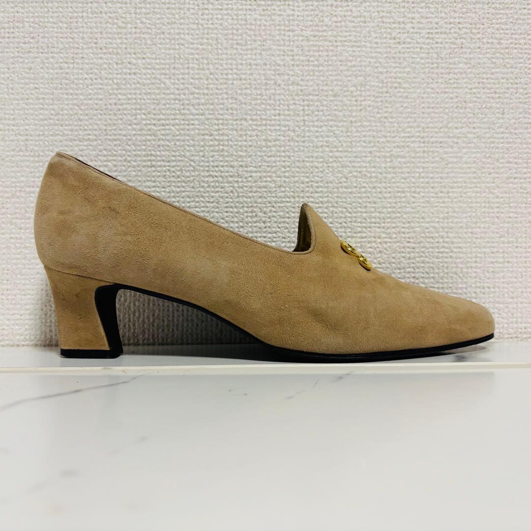 希少 ヴィンテージ バレンシアガ スエード ハイヒール パンプス BBロゴ