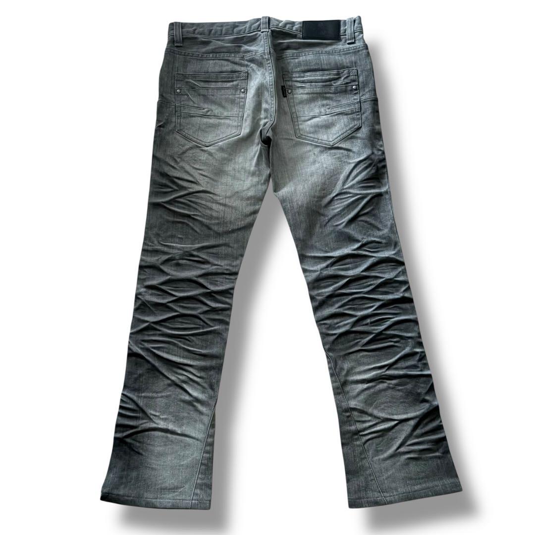 TORNADO MART シューカット デニム グレー L Y2K 立体加工