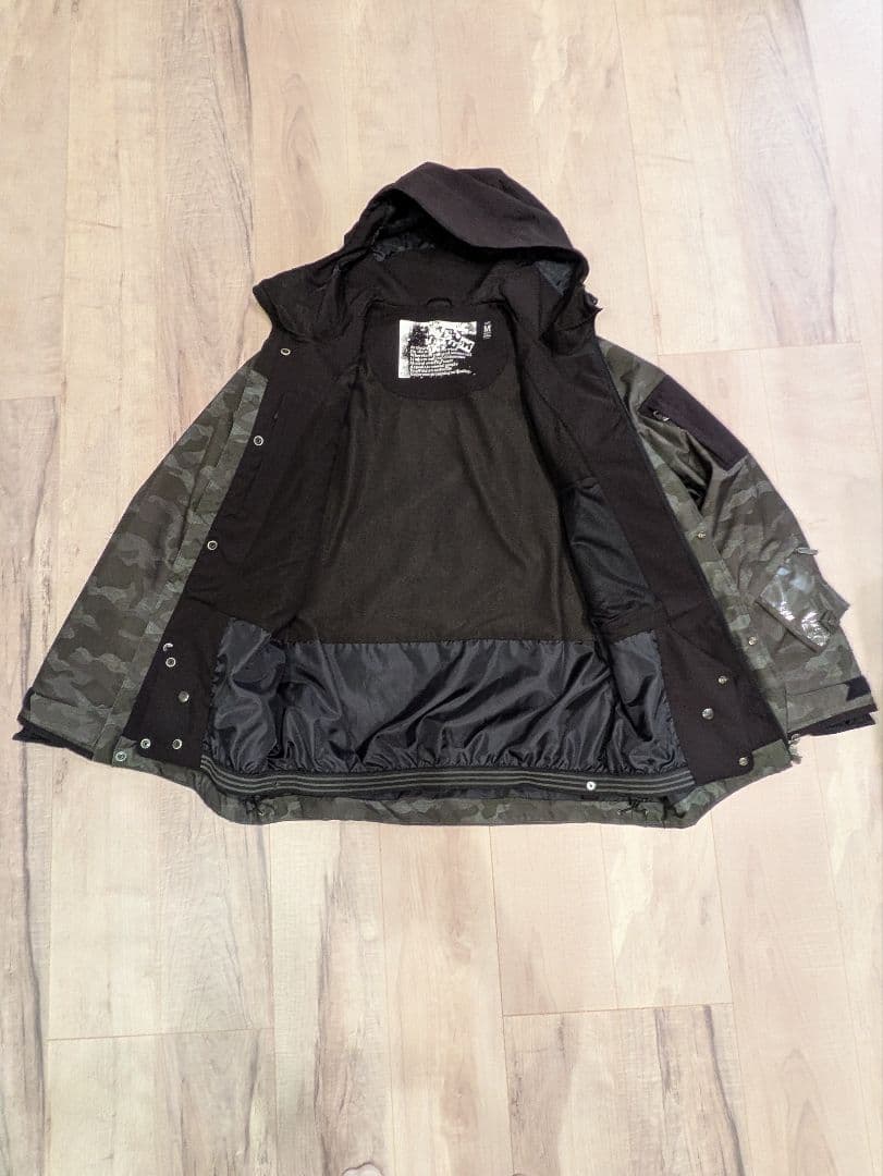 MISTRAL スノーボードウェア 上下セット Mサイズ 迷彩×ブルー　スノボ