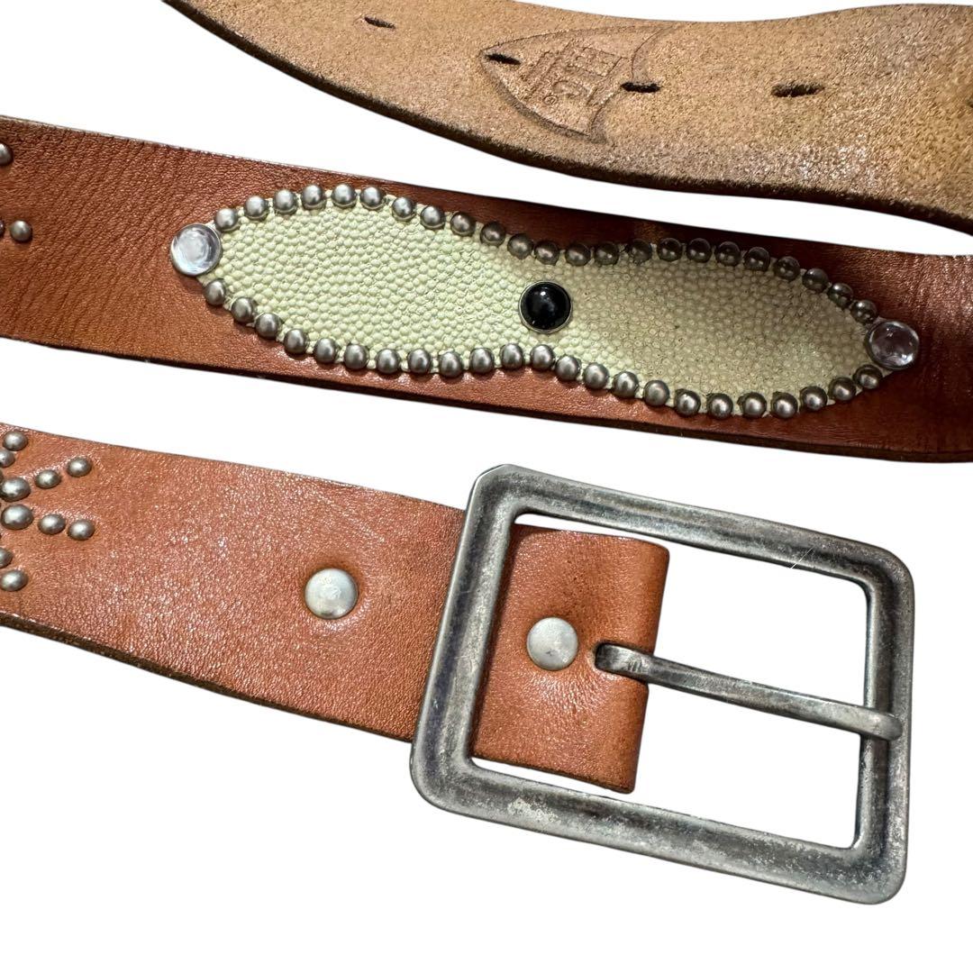 00s HTC PEANUTS leather studs belt ピーナッツ